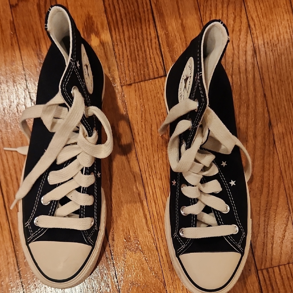 Classic Black and White High-Top Sneakers